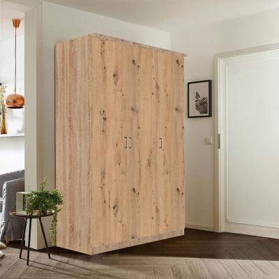 Rauch Celle Matt 136cm 3 Door Wardrobe - Sonoma Oak and Artisan Oak