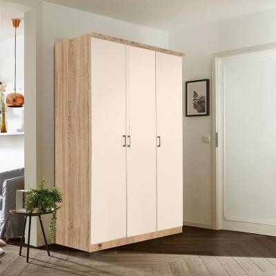 Rauch Celle Matt 136cm 3 Door Wardrobe - Sonoma Oak and Champagne