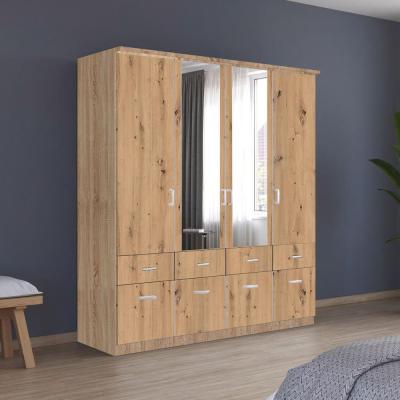 Rauch Celle Matt 181cm 4 Door Combi Wardrobe - Sonoma Oak and Artisan Oak