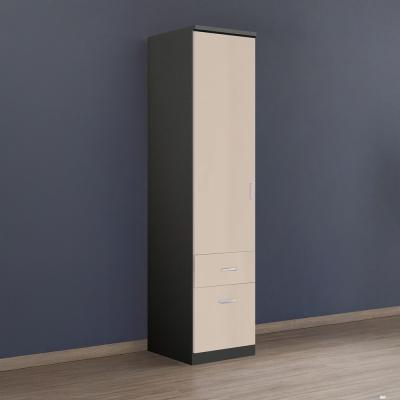 Rauch Celle Matt 47cm 1 LH Door Wardrobe with Drawer - Metallic Dark Grey and Champagne
