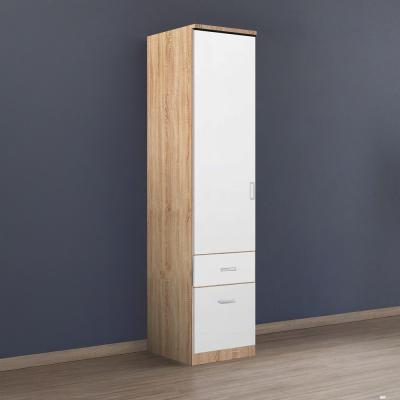 Rauch Celle Matt 47cm 1 LH Door Wardrobe with Drawer - Sonoma Oak and Alpine White