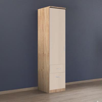 Rauch Celle Matt 47cm 1 LH Door Wardrobe with Drawer - Sonoma Oak and Champagne