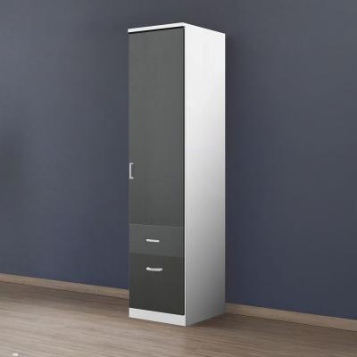 Rauch Celle Matt 47cm 1 RH Door Wardrobe with Drawer - Alpine White and Metallic Dark Grey