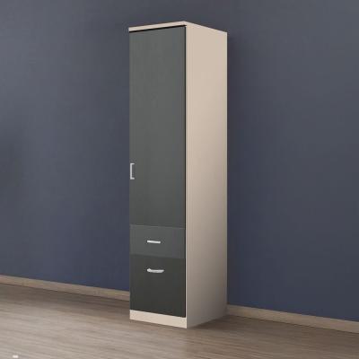 Rauch Celle Matt 47cm 1 RH Door Wardrobe with Drawer - Champagne and Metallic Dark Grey