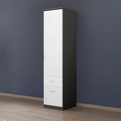 Rauch Celle Matt 47cm 1 RH Door Wardrobe with Drawer - Metallic Dark Grey and Alpine White