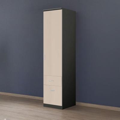Rauch Celle Matt 47cm 1 RH Door Wardrobe with Drawer - Metallic Dark Grey and Champagne