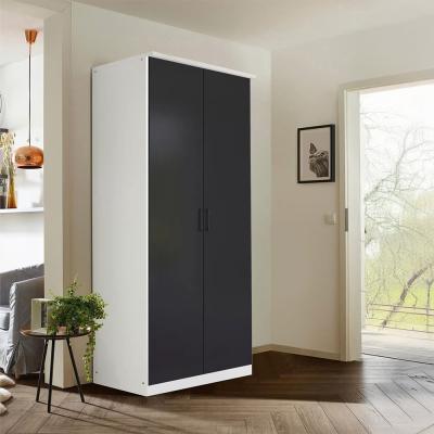 Rauch Celle Matt 91cm 2 Door Wardrobe - Alpine White and Metallic Dark Grey