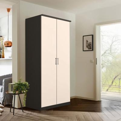 Rauch Celle Matt 91cm 2 Door Wardrobe - Metallic Dark Grey and Champagne