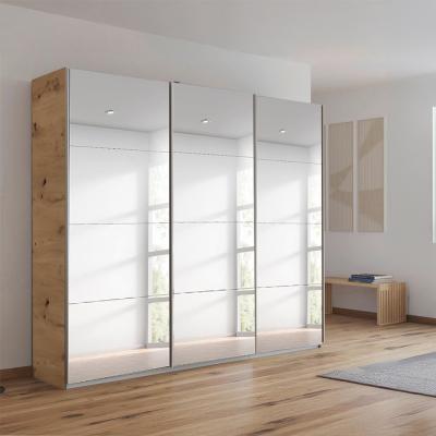 Rauch Kulmbach 203cm 3 Door Mirrored Sliding Wardrobe - Artisan Oak