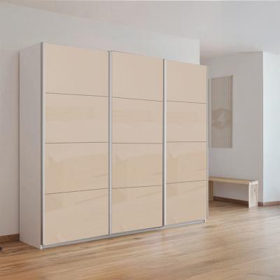 Rauch Kulmbach 203cm 3 Door Sliding Wardrobe - Alpine White and Champagne Glass