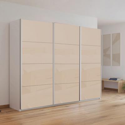 Rauch Kulmbach 271cm 3 Door Sliding Wardrobe - Alpine White and Champagne Glass