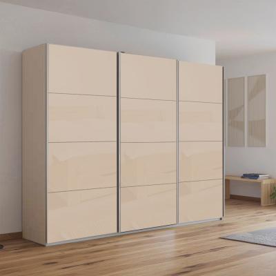 Rauch Kulmbach 271cm 3 Door Sliding Wardrobe - Champagne and Champagne Glass