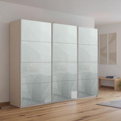 Rauch Kulmbach 271cm 3 Door Sliding Wardrobe - Champagne and Silk Grey Glass