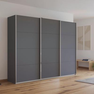 Rauch Kulmbach 271cm 3 Door Sliding Wardrobe - Metallic Dark Grey