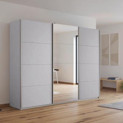 Rauch Kulmbach 271cm 3 Door Sliding Wardrobe with Mirror - Silk Grey