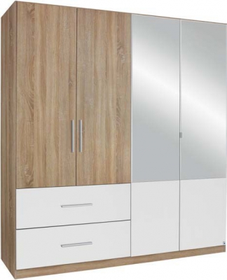 Product photograph of Alvor 4 Door Combi Wardrobe In Oak And White - W 181cm from Choice Furniture Superstore
