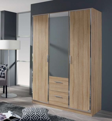 Product photograph of Marl 3 Door Combi Wardrobe In Oak - W 136cm from Choice Furniture Superstore