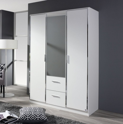 Product photograph of Marl Combi Wardrobe With Chrome Color Trims And Handle from Choice Furniture Superstore