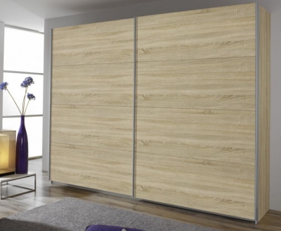 Product photograph of Rauch Quadra 271cm Oak 2 Door Sliding Wardrobe from Choice Furniture Superstore