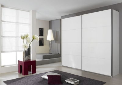 Product photograph of Rauch Quadra 226cm White 2 Door Sliding Wardrobe from Choice Furniture Superstore