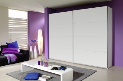 Product photograph of Quadra 2 Door Sliding Wardrobe In White - W 271cm from Choice Furniture Superstore