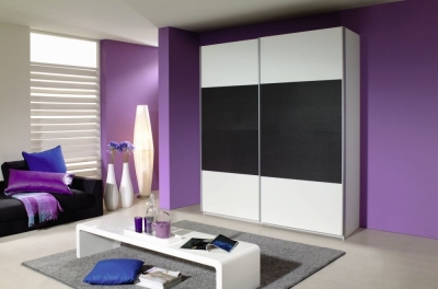 Product photograph of Quadra 2 Door Sliding Wardrobe In White And Metallic Grey - W 181cm from Choice Furniture Superstore
