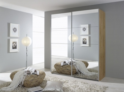 Product photograph of Quadra Sliding Wardrobe With Full Mirror Front from Choice Furniture Superstore