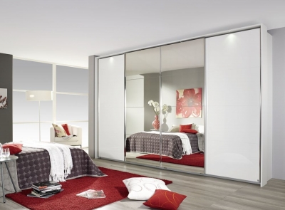 Product photograph of Syncrono High Gloss Front Sliding Wardrobe from Choice Furniture Superstore