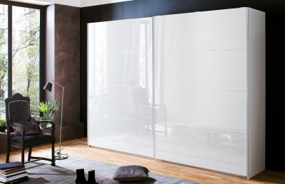 Product photograph of Zenaya High Gloss Sliding Wardrobe from Choice Furniture Superstore
