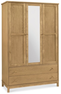 Product photograph of Bentley Designs Atlanta Oak 3 Door 2 Drawer Wardrobe from Choice Furniture Superstore