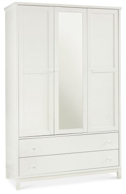 Bentley Designs Atlanta White 3 Door 2 Drawer Wardrobe