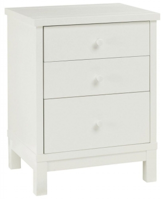 Product photograph of Bentley Designs Atlanta White 3 Drawer Bedside Cabinet from Choice Furniture Superstore
