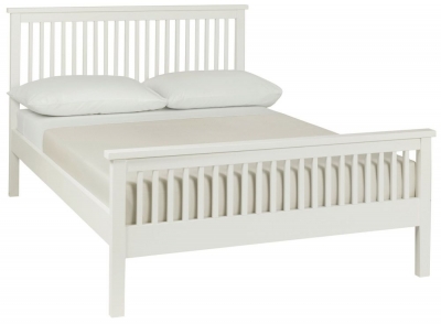 Product photograph of Bentley Designs Atlanta White 4ft Small Double High Footend Bed from Choice Furniture Superstore