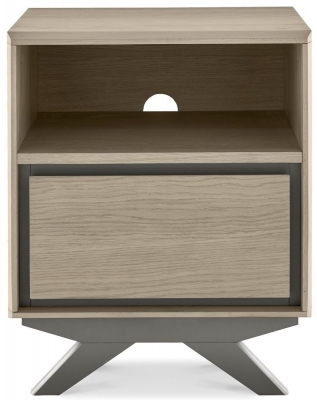 Product photograph of Bentley Designs Brunel Scandi Oak And Dark Grey 1 Drawer Bedside Cabinet from Choice Furniture Superstore