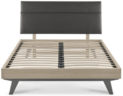 Product photograph of Bentley Designs Brunel Scandi Oak And Dark Grey Upholstery Bed - Comes In Double And King Size Option from Choice Furniture Superstore