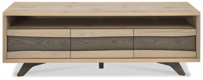 Product photograph of Bentley Designs Cadell Aged Oak 3 Drawer Tv Unit from Choice Furniture Superstore
