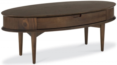 Product photograph of Bentley Designs Oslo Walnut 1 Drawer Coffee Table from Choice Furniture Superstore