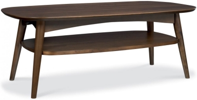 Product photograph of Bentley Designs Oslo Walnut 1 Shelf Coffee Table from Choice Furniture Superstore