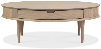 Product photograph of Bentley Designs Dansk Scandi Oak 1 Drawer Coffee Table from Choice Furniture Superstore