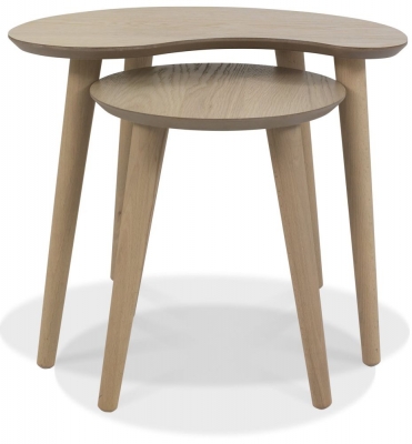 Product photograph of Bentley Designs Dansk Scandi Oak 2 Nest Of Lamp Tables from Choice Furniture Superstore