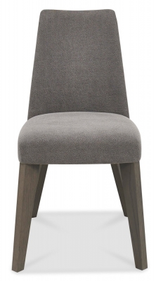 Product photograph of Bentley Designs Cadell Aged Oak Smoke Grey Upholstered Dining Chair Sold In Pairs from Choice Furniture Superstore