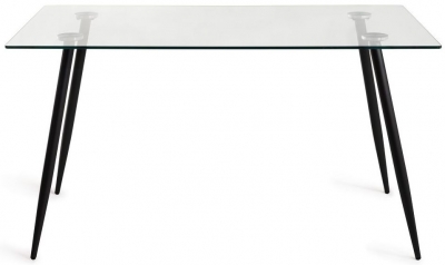 Product photograph of Bentley Designs Martini Clear Tempered Glass 4 Seater Dining Table from Choice Furniture Superstore