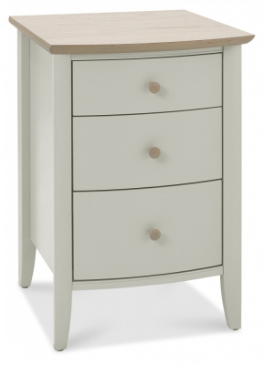 Product photograph of Bentley Designs Whitby Scandi Oak And Soft Grey 3 Drawer Bedside Cabinet from Choice Furniture Superstore