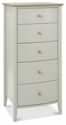 Product photograph of Bentley Designs Whitby Scandi Oak And Soft Grey 5 Drawer Chest from Choice Furniture Superstore