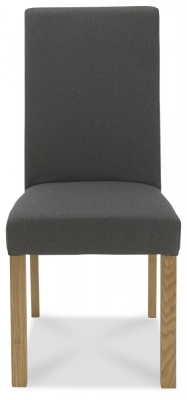 Product photograph of Bentley Designs Parker Cold Steel Fabric Square Back Dining Chair Sold In Pairs from Choice Furniture Superstore
