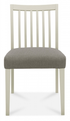 Bentley Designs Bergen Grey Washed Low Slatted Back Titanium Fabric Dining Chair Sold In Pairs