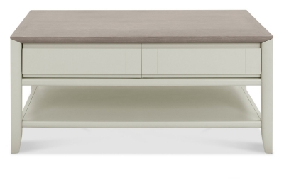 Bentley Designs Bergen Grey Washed Oak And Soft Grey Coffee Table With Drawer