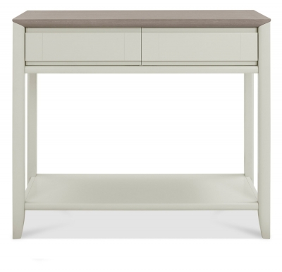 Product photograph of Bentley Designs Bergen Grey Washed Oak And Soft Grey Console Table With Drawer from Choice Furniture Superstore