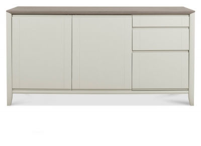 Product photograph of Bentley Designs Bergen Grey Washed Oak And Soft Grey Wide 3 Drawer Sideboard from Choice Furniture Superstore