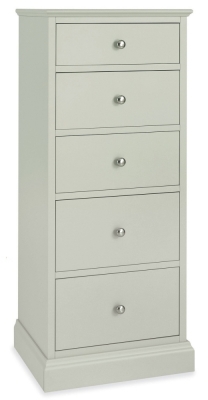 Product photograph of Bentley Designs Ashby Soft Grey 5 Drawer Tall Chest from Choice Furniture Superstore
